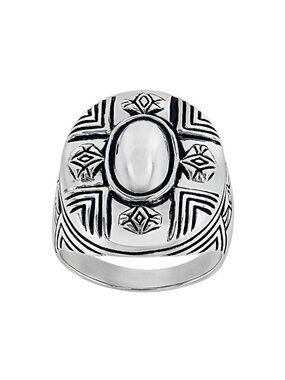 JTV Southwest Style Oxidized Sterling Silver Statement Ring Size 8